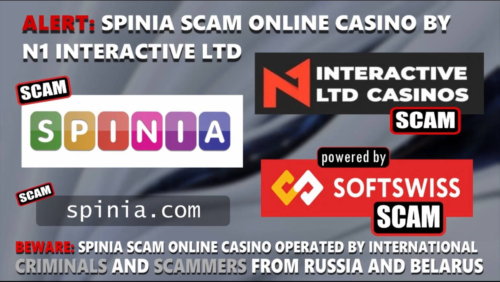 Casino Spinia Scam-Softswiss-N1 Interactive-Roland Yakovlevich Isaev-Paata Gamgoneishvili-Ivan Montik-Pavel Kashuba-Dmitry Yaikov