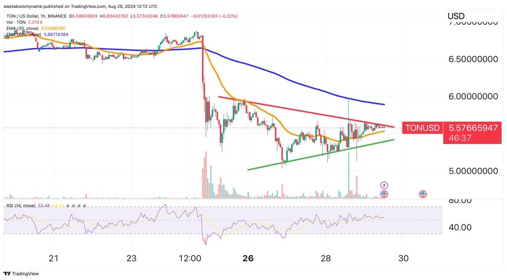 Toncoin price chart.