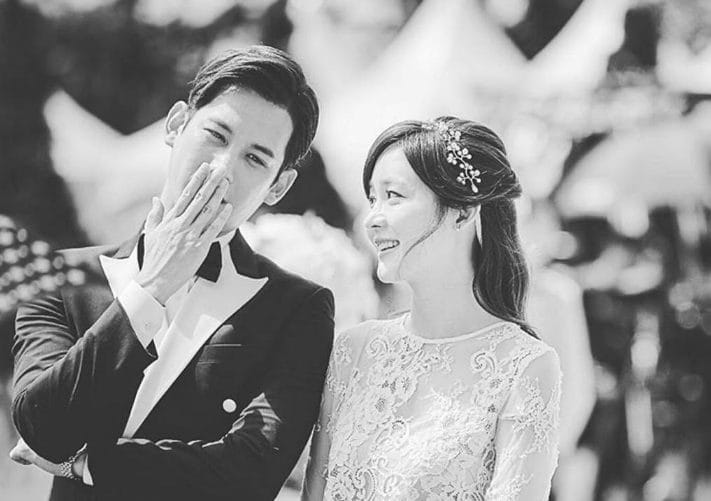 Sung and Ahn at their wedding in 2017.