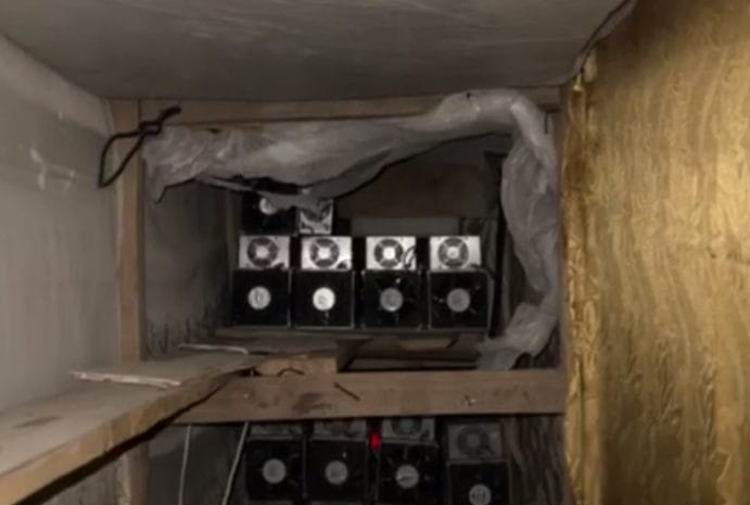 Equipment in a suspected underground crypto mining “farm” in Dagestan.