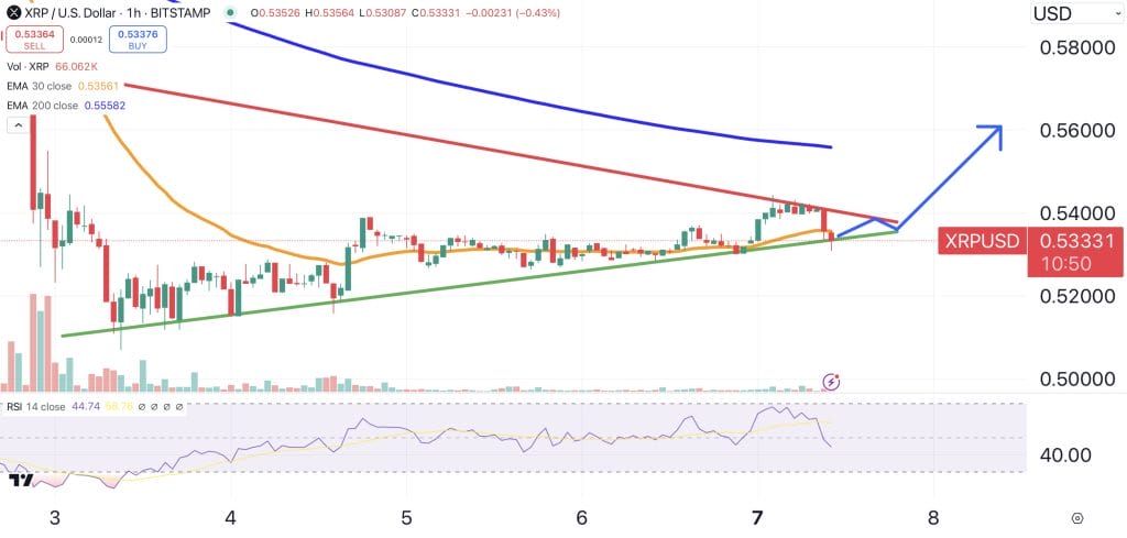 XRP price chart.