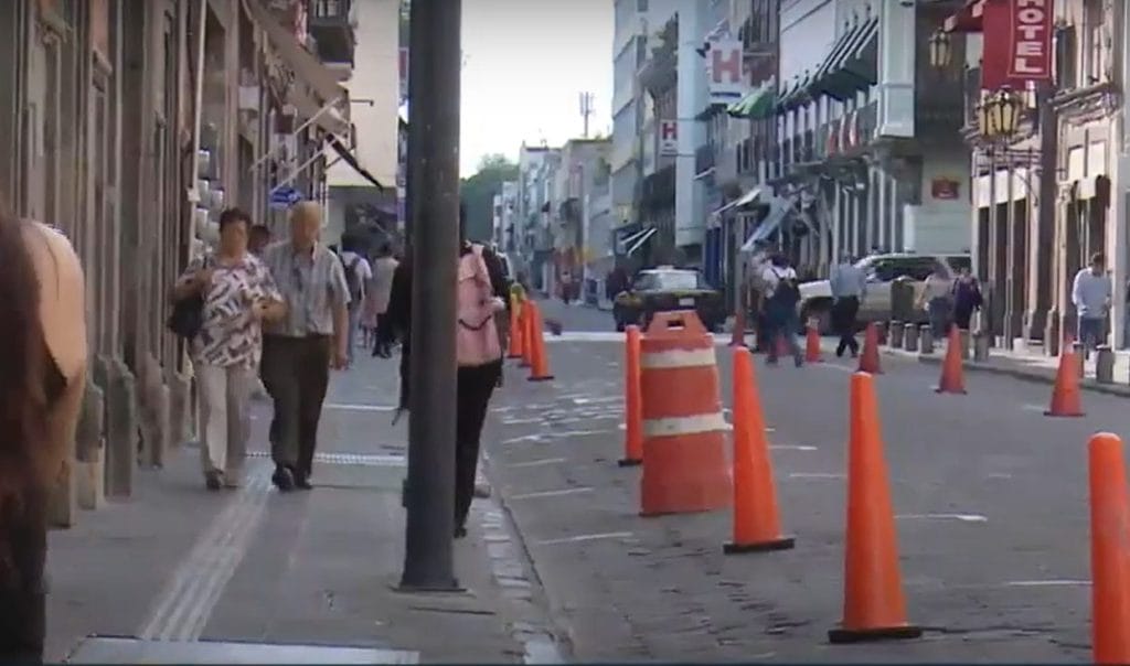 3 Poniente de Ciudad, a downtown street in Puebla, Mexico.