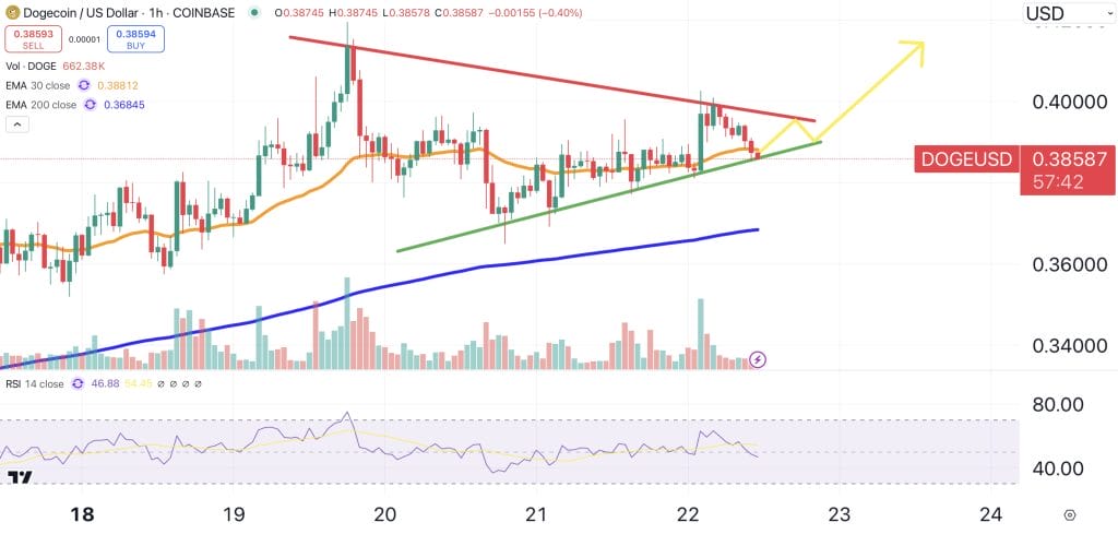 DOGE price chart.