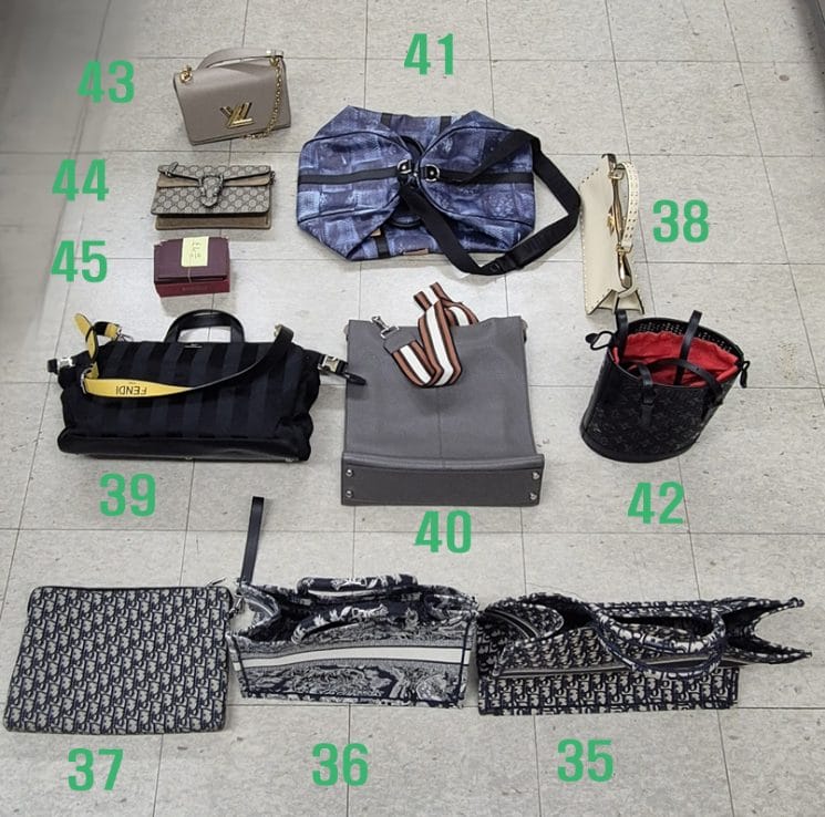 Luxury goods seized by the Seoul Central District Prosecutors’ Office.