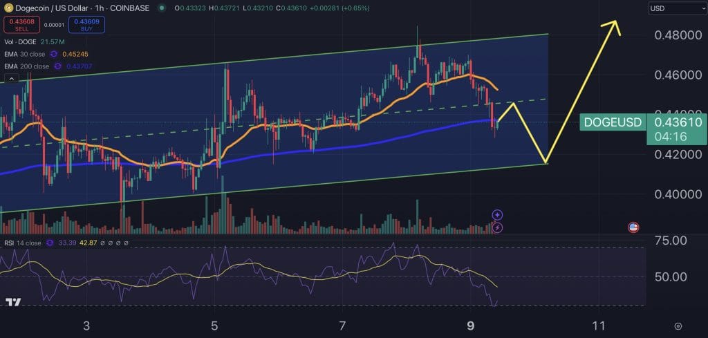 Dogecoin price chart.