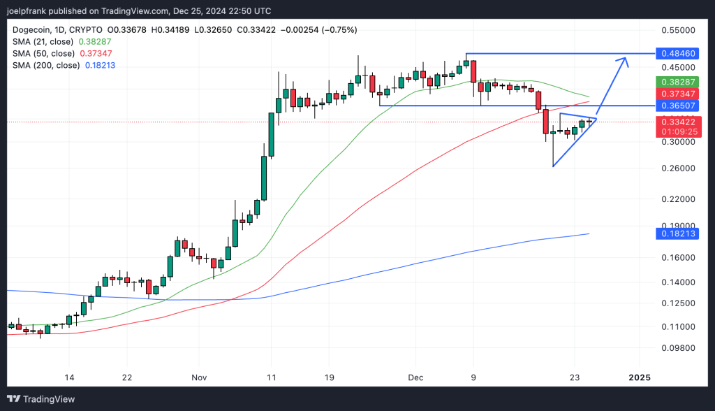 Dogecoin Price Rallies to $0.33