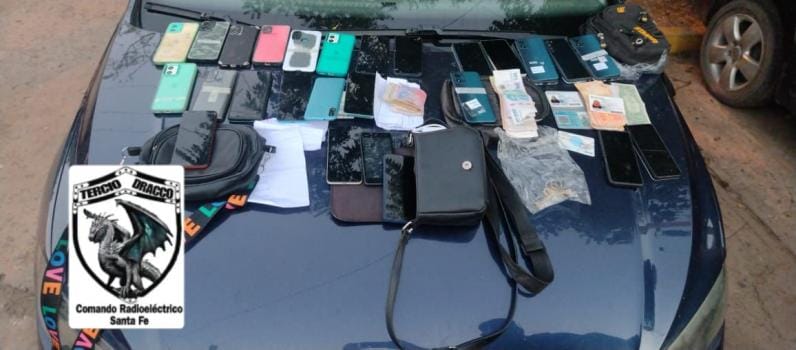 Items confiscated by police at an alleged crime scene.