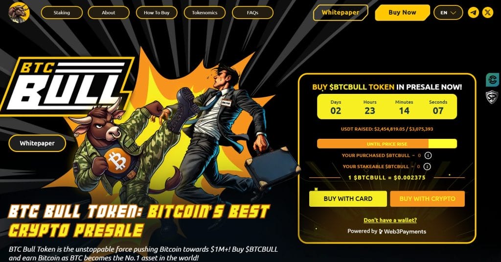 Bitcoin Bull presale website.