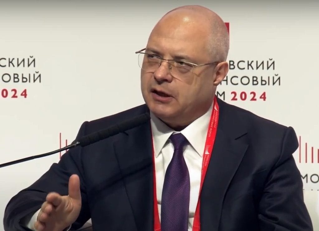 The Russian lawmaker Sergei Gavrilov speaking at the Moscow Financial Forum last year.