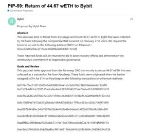 Bybit Asks ParaSwap DAO to Return $100,000 in Hack-Related Fees, Sparks Debate on Nature of DeFi