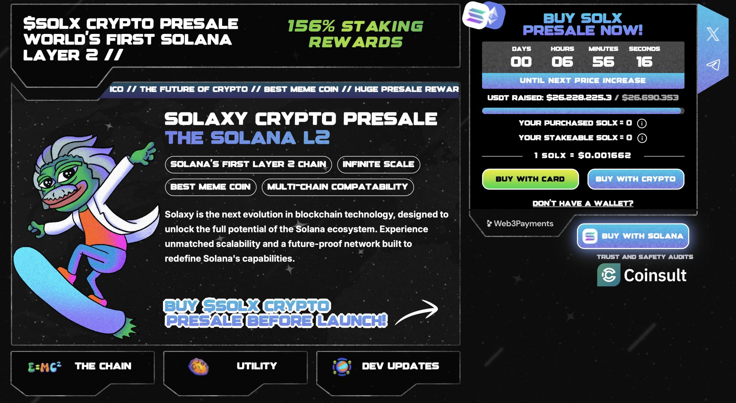 Solaxy presale page.