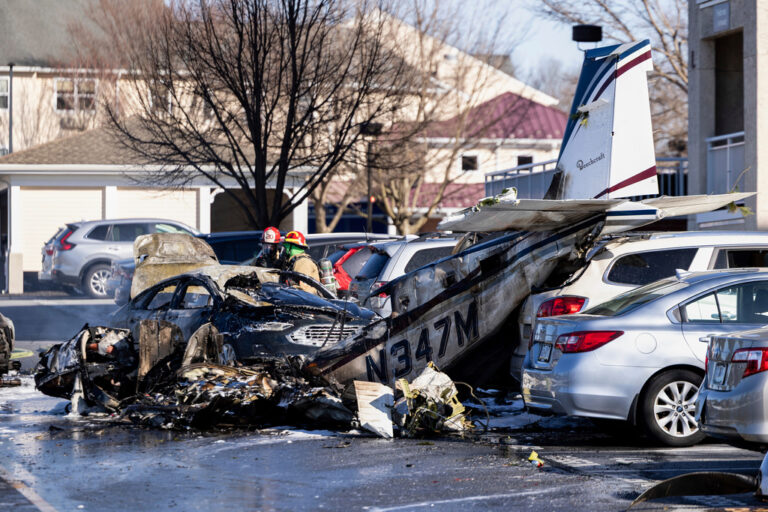 Plane Carrying Five Crashes and Bursts Into Flames in Pennsylvania