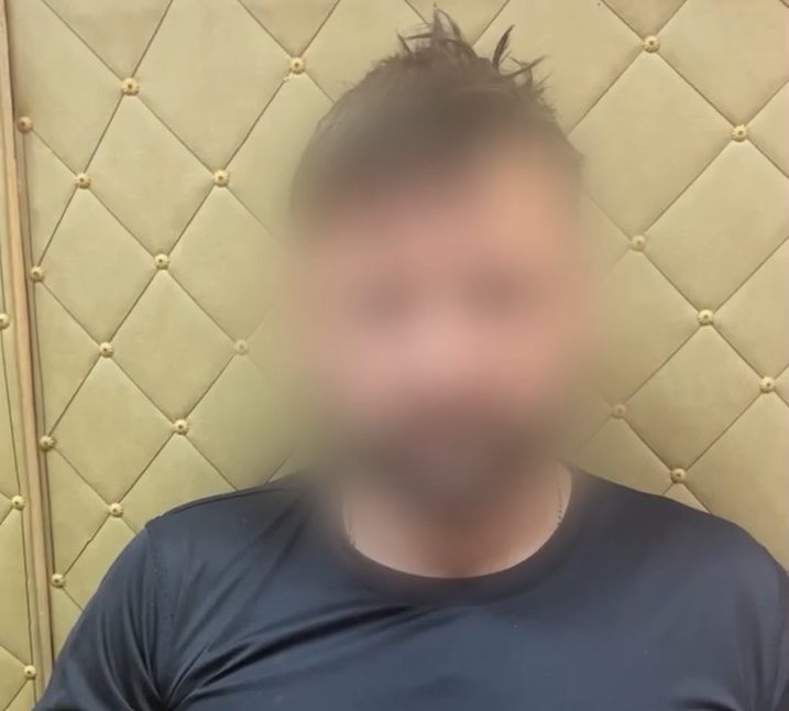 An image from the FSB’s video of a man convicted of sending crypto to Ukrainian military units.