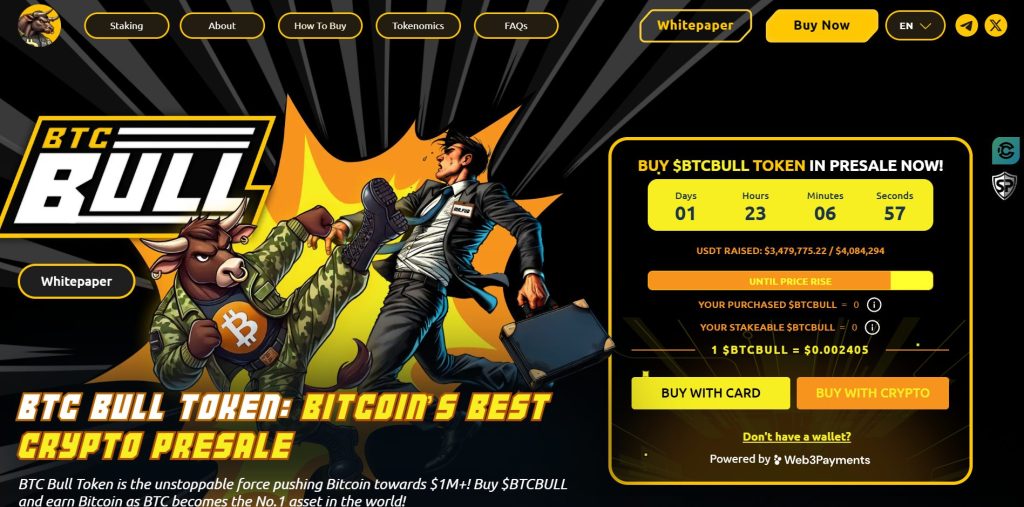 Bitcoin Bull (BTCBULL) presale website.