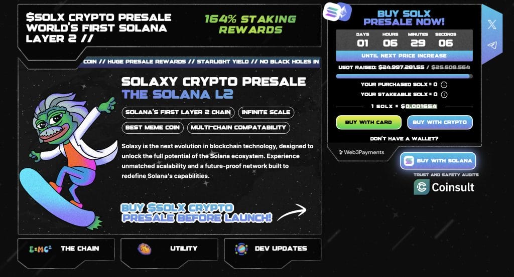 Solaxy presale page.