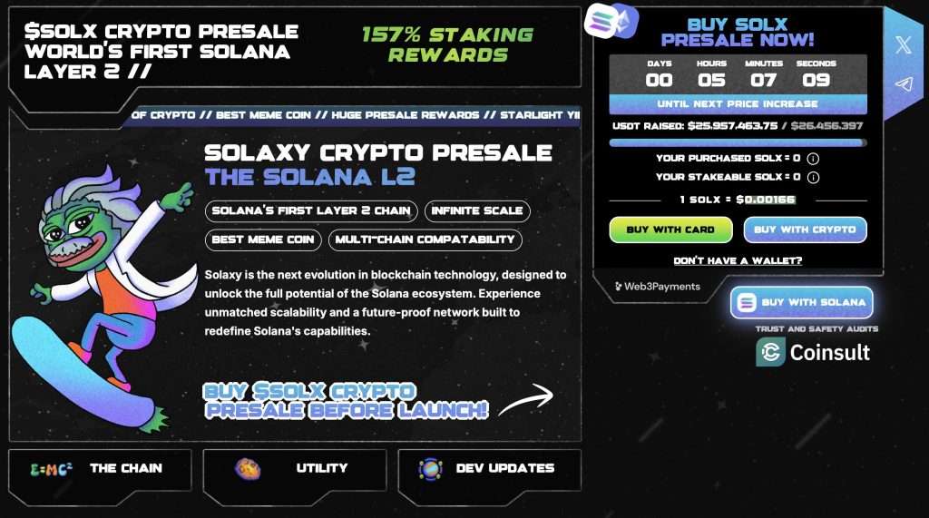 Solaxy presale page.