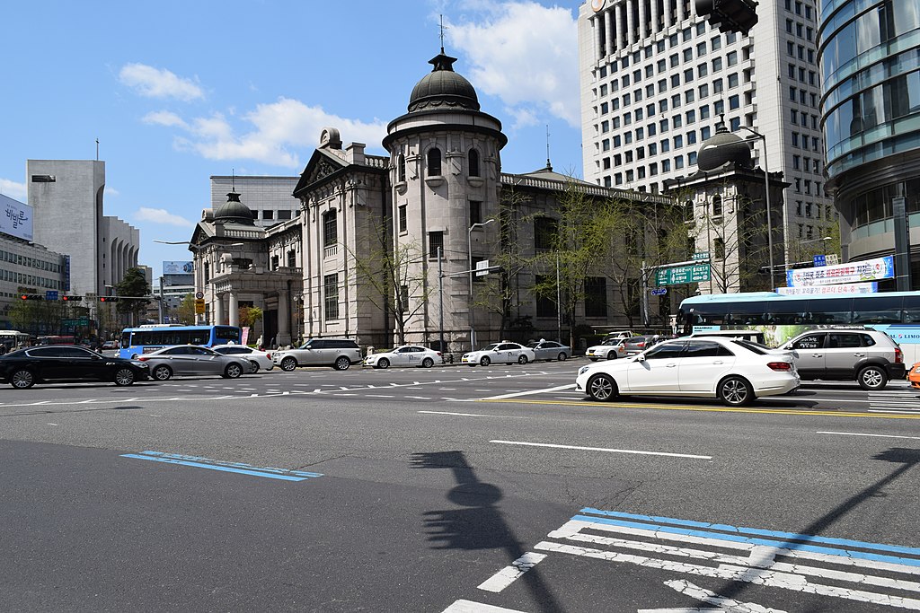 The former headquarters of the Bank of Korea in downtown Seoul, South Korea.