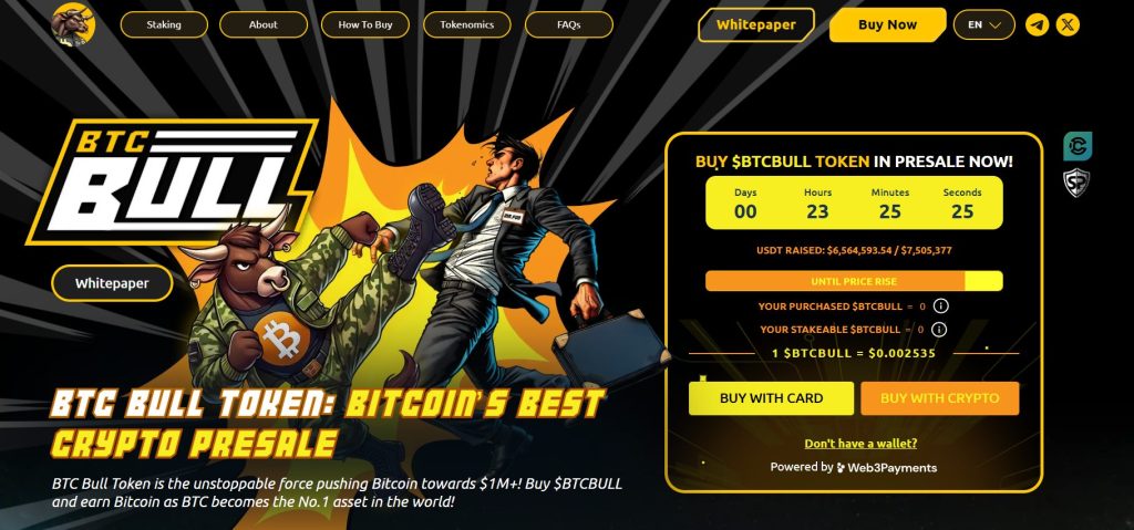 Bitcoin Bull (BTCBULL) presale website.