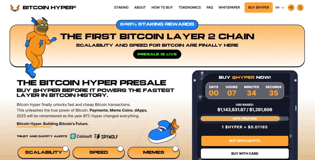 Bitcoin Hyper (HYPER) presale website.