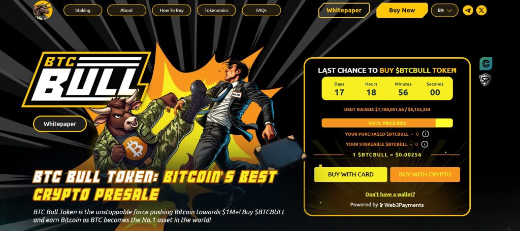 Bitcoin Bull (BTCBULL) presale website.