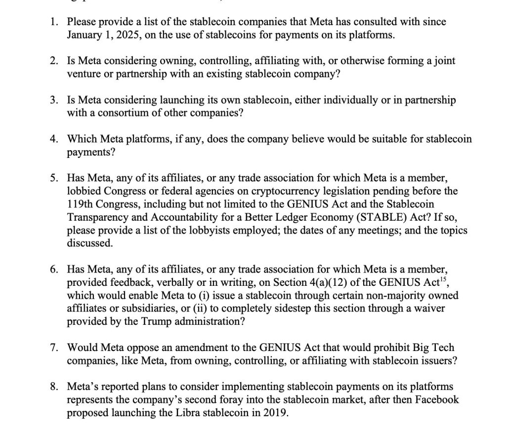 Senators Warren and Blumenthal Go to War Against Meta's New Stablecoin Scheme, Calling it a 'Threat'