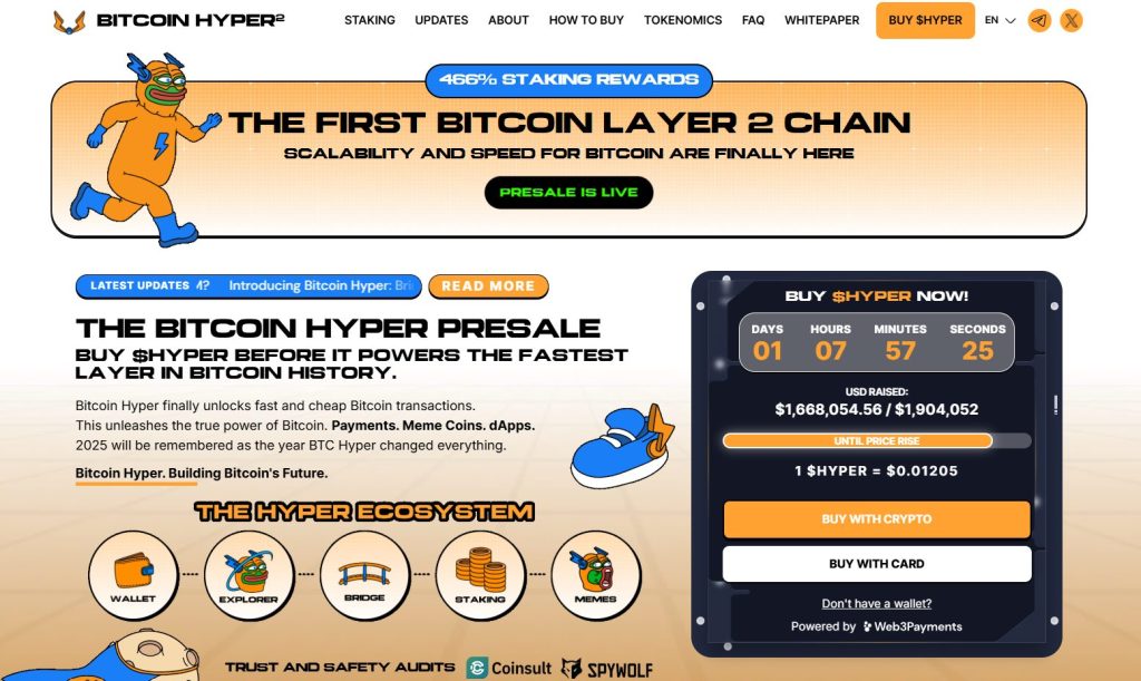 Bitcoin Hyper ($HYPWE) presale website.