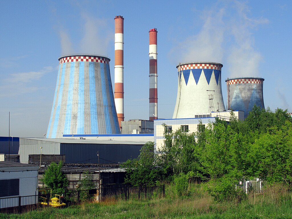 A power station in Moscow, Russia.