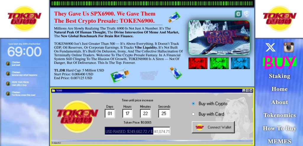 Token6900 ($T6900) presale website.