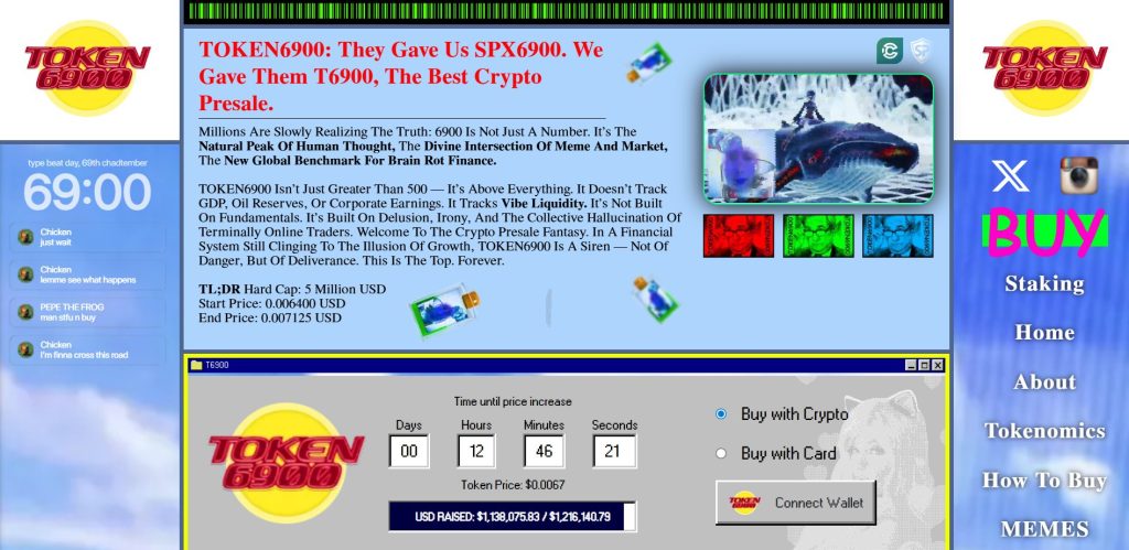 TOKEN6900 presale website.