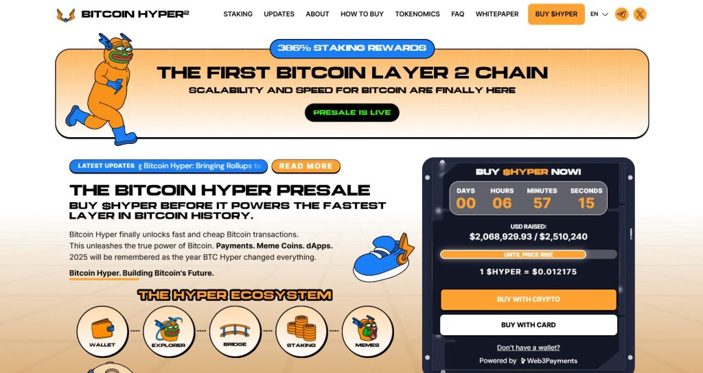 Bitcoin Hyper ($HYPER) presale website.