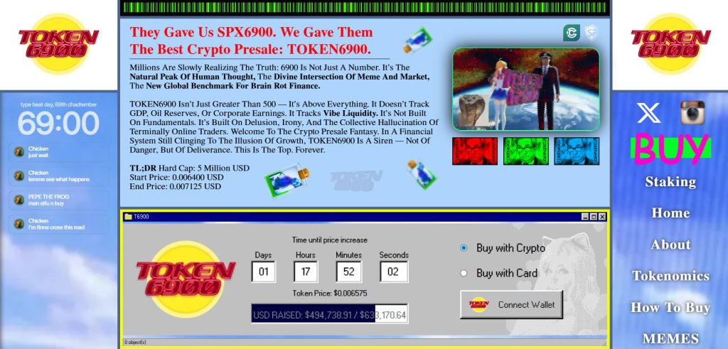 TOKEN6900 presale website.
