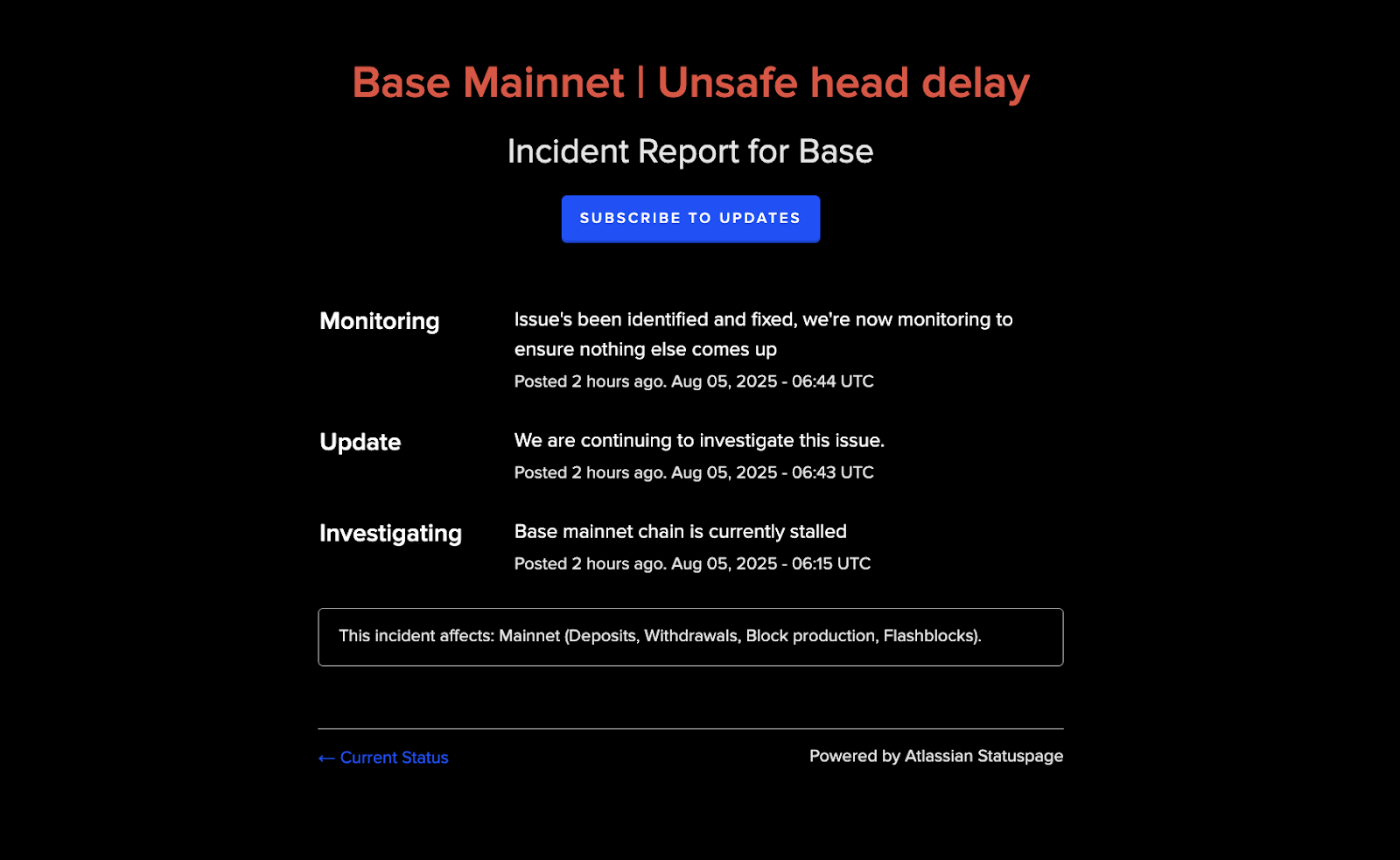 Base Network Suffers 19-Minute Block Production Halt Before Recovery