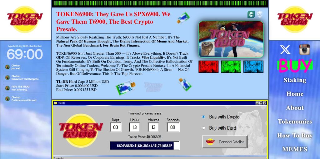 TOKEN6900 (T6900) presale website.
