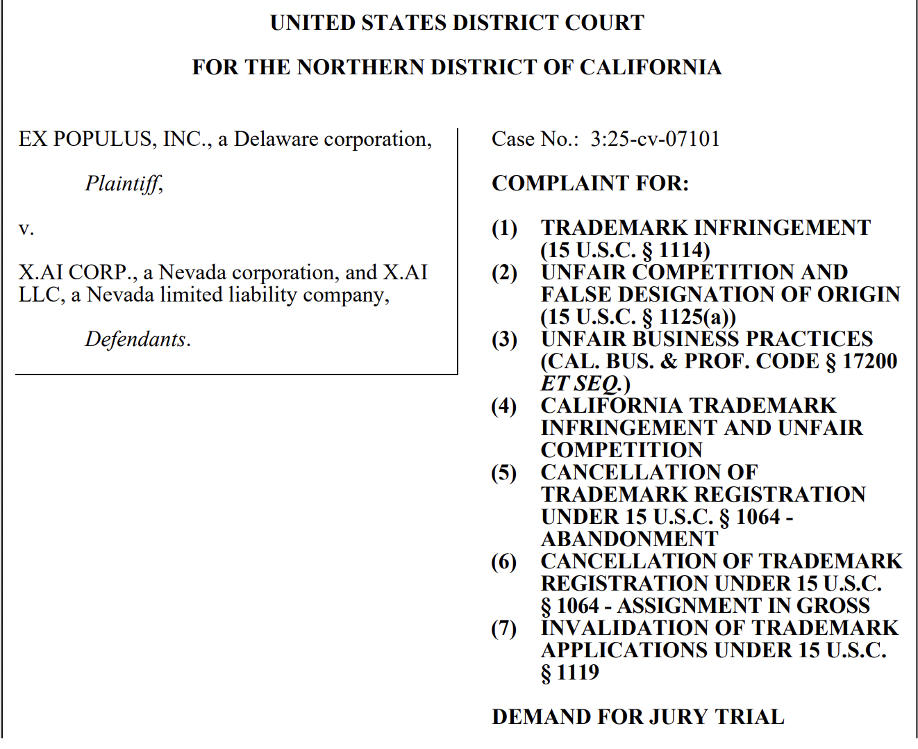 Ethereum Gaming Network XAI Sues Elon Musk's xAI Over Trademark Infringement