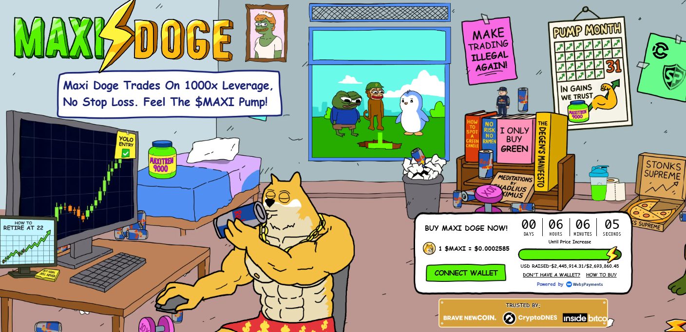 Maxi Doge presale website.