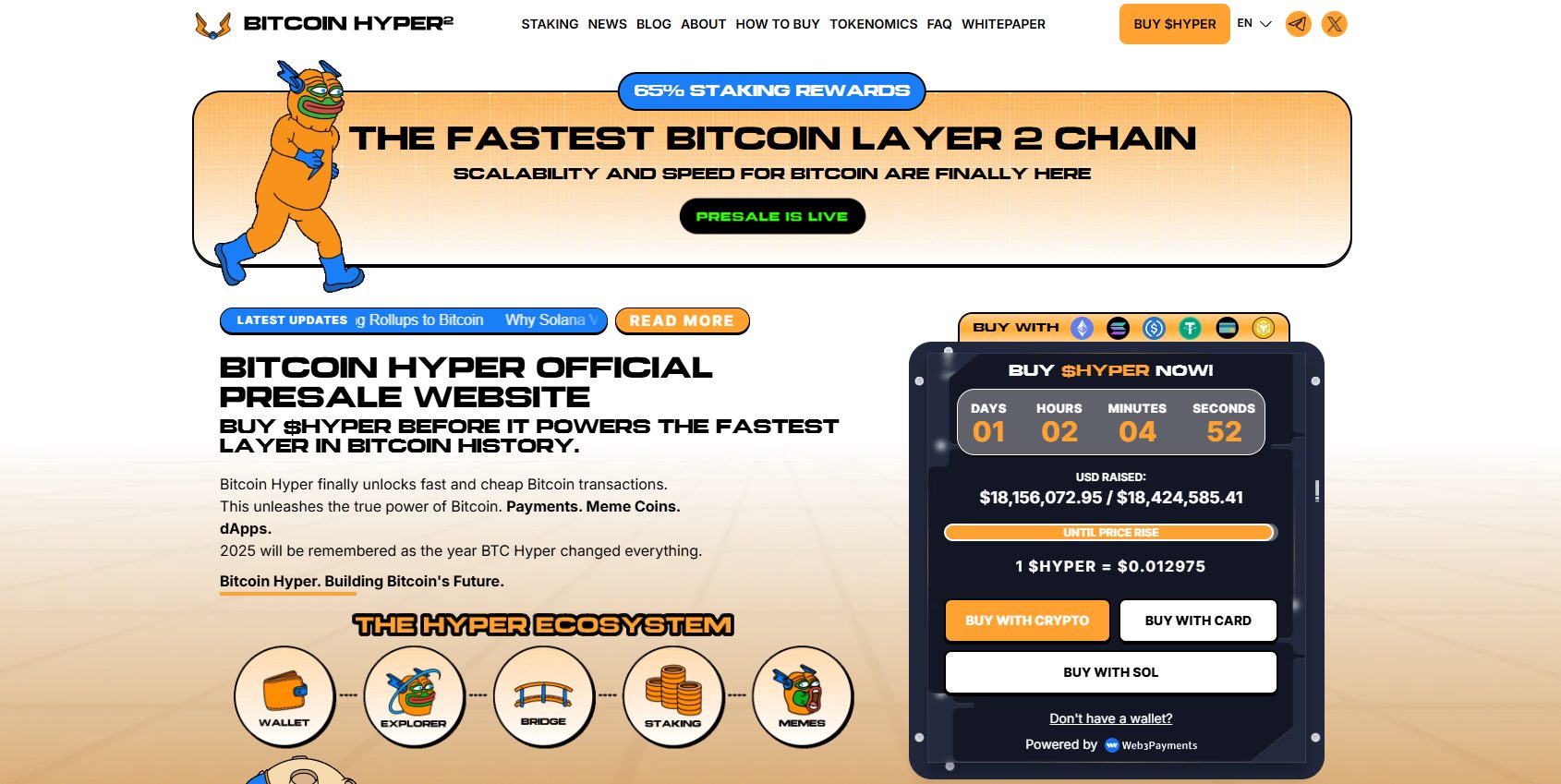 Bitcoin Hyper presale website.