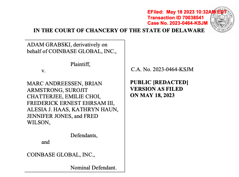 Coinbase Insider Trading Lawsuit - Excerpt from Court Document