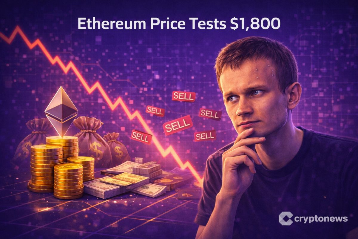 Vitalik Buterin sells $21.7M in ETH as Ethereum price tests $1,825 support, warning of a potential drop toward $1,500.