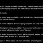Bitcoin News: Iran Integrates Bitcoin for Shipping Insurance: Sovereign Settlement Rail