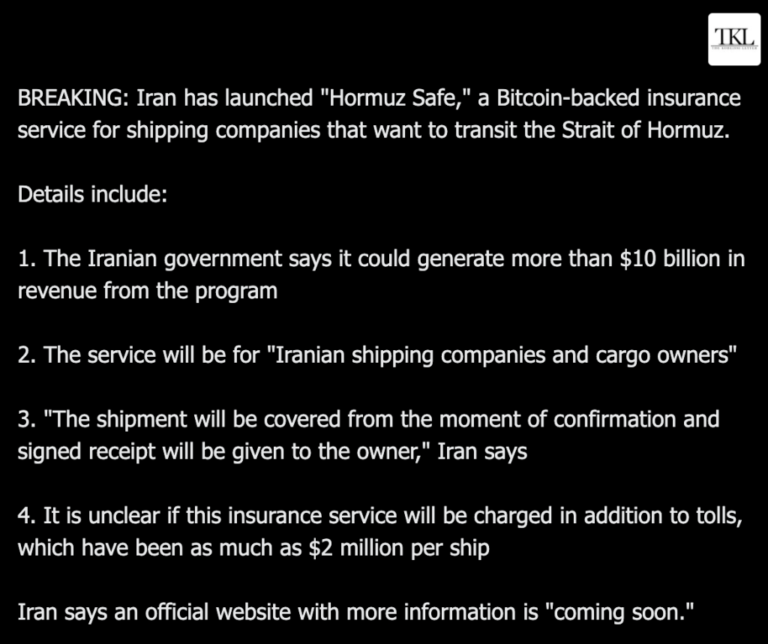 Bitcoin News: Iran Integrates Bitcoin for Shipping Insurance: Sovereign Settlement Rail