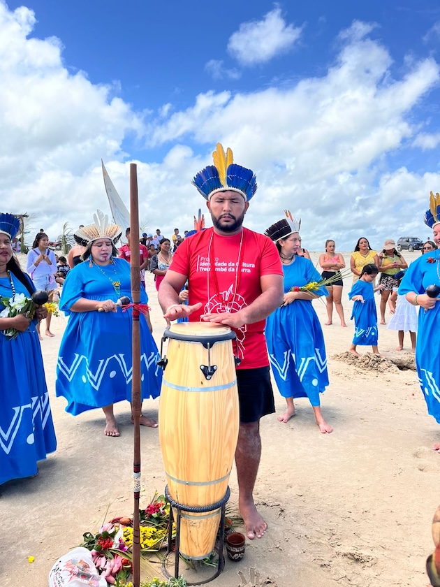 Tremembé community member Mateus Castro says their goal is to preserve their land and culture for future generations. Credit: Julia Holanda
