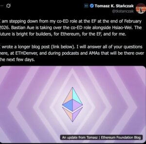 Ethereum Foundation Lost 2nd Co-Director in 4 Months As $30M Funding Crisis Looms