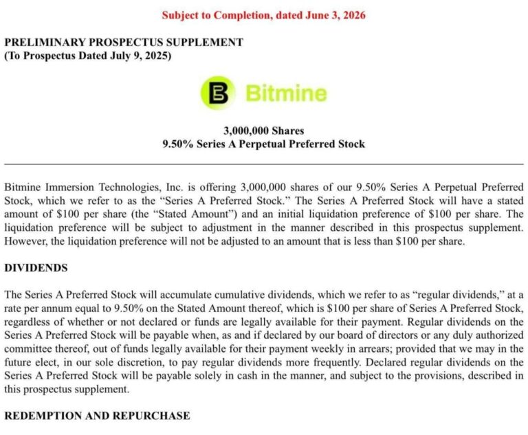 Ethereum News Today: BitMine to Raise $300M in Preferred Stock to Buy ETH