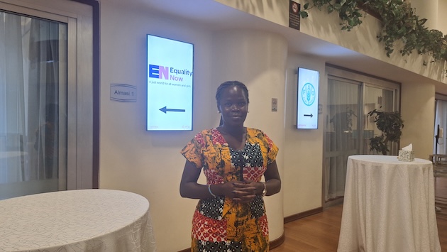 Jackie Bless Pinyoloya, Uganda country coordinator at the Strategic Initiative for Women in the Horn of Africa (SIHA), says proposed changes to Uganda's marriage law could weaken women's rights to marital property after divorce. Nairobi, Kenya, August 4, 2026. Credit: Chemtai Kirui/IPS