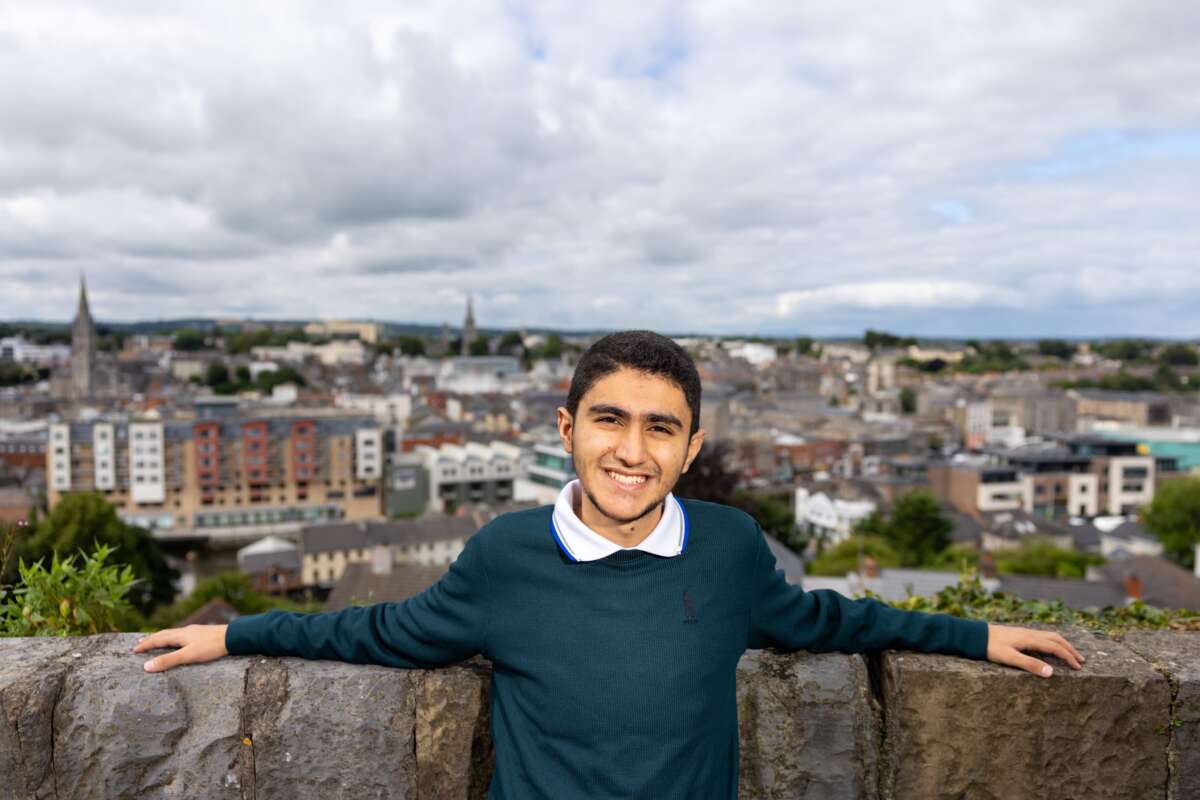 AbuBaker Abed a Palestinian student from Gaza now in Ireland after surviving Gaza’s war in 2025.