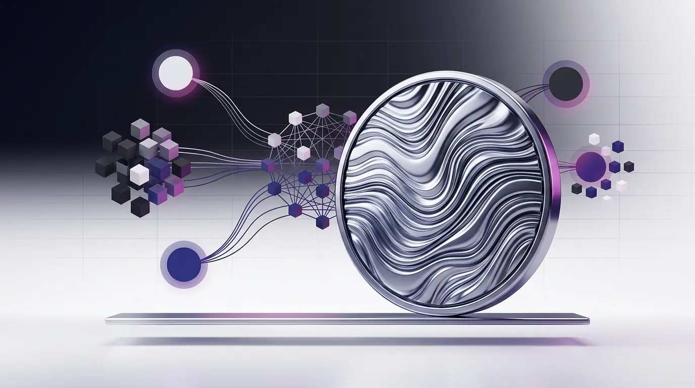 Abstract XRP-inspired token balanced over a support level amid concentrated crypto custody nodes