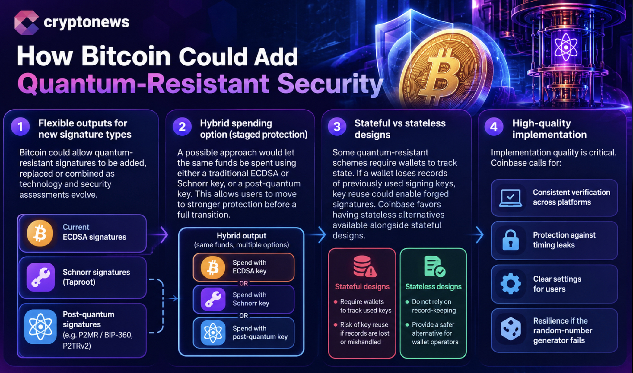 Coinbase urges early Bitcoin preparation for post quantum cryptography, while designs, migration rules, and legacy coins remain unresolved.