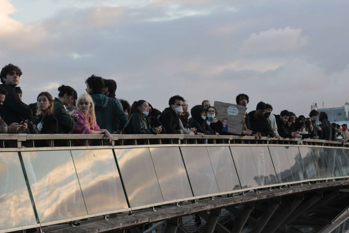 Demonstrators for student and cost of living protests gather near the National assembly in Paris, France, on October 17, 2026.