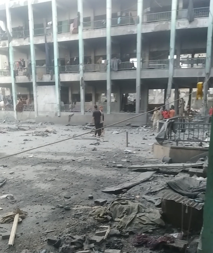 The school in Jabalia where my family and I were displaced after the war resumed.