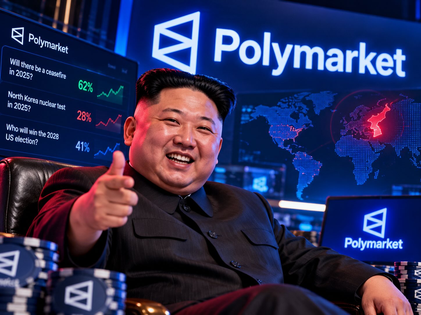 North Korea Polymarket prediction odds have dropped after Kim Jong Un’s October 19 appearance challenged death rumors